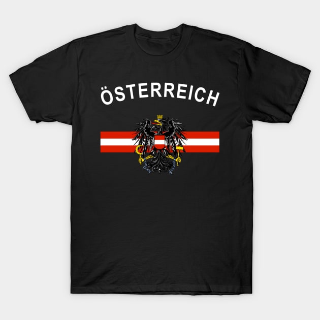 Austrian Flag Ã–Sterreich Austria Austrian Emblem T-Shirt by  laila braun